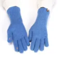 Guanti da donna chic in maglia blu touch screen, comode moffole invernali in lana per ciclismo. - Esteso 27x10cm / Azzurro