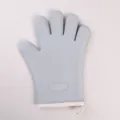 Guante de horno de silicona gris resistente al calor con textura antideslizante cocina - Silicona de Cinco Dedos Gris