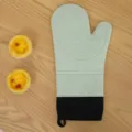 Hitzebeständige Silikon Ofenhandschuhe zum Backen und Mikrowelle, rutschfeste Küchenhandschuhe. - Erwachsene 35x18.5cm Einzelpreis / Grün mit Schwarzem Rand