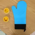 Blauer Silikon Ofenhandschuh für hohe Temperaturen, hitzebeständiger Kochhandschuh. - Erwachsene 35x18.5cm Einzelpreis / Royalblau mit Schwarzem Rand