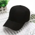Cappello da baseball nero in cotone per uomo e donna, cappello parasole casual tinta unita. - Nero