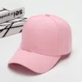 Einfarbige rosa Baseballkappe, klassischer Freizeitsonnenhut fuer Damen und Herren. - Verstellbar / Rosa