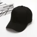 Klassische einfarbige schwarze Baseballkappe für Damen und Herren, Sommersonnenhut für Alltag. - Verstellbar / Schwarz