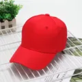Berretto da baseball in cotone tinta unita per sport all'aperto, cappello da sole traspirante. - Rosso Cotone