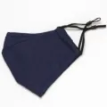 Solid color dustproof cotton face mask with adjustable elastic ear loops for daily use. - One Size / Navy Blue