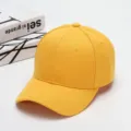 Berretto da baseball in tinta unita per uomo e donna, cappello parasole casual coreano. - Regolabile / Giallo