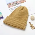 Berretto in maglia caldo invernale per donna e uomo, cappello slouchy in tinta unita. - Taglia Unica Adulto / Giallo