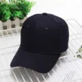 Navy blue cotton baseball cap for men and women, solid color breathable summer sun hat. - Navy Blue Cotton