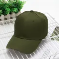 Solid green cotton baseball cap for outdoor sun protection, breathable casual dad hat variant. - Military Green Cotton
