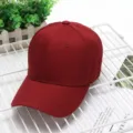 Cotton baseball cap for men and women, solid color outdoor sun hat, breathable summer cap. - Wine Red Cotton