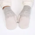 Soft plush winter mittens detail, warm rabbit hair knit gloves with cozy snowflake pattern. - One Size / Snowflake Light Gray