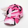 Berretto da baseball mimetico rosa per donna e uomo, cappello morbido parasole casual streetwear. - Regolabile / Rosso rosa