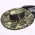 Cappello da pesca mimetico con zanzariera da uomo impermeabile protezione UV tesa larga - Beige