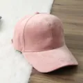 Berretto da baseball in velluto rosa, cappello in flanella tinta unita visiera donna. - Rosa