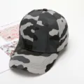 Cappellino da baseball mimetico grigio per uomo e donna, visiera curva stile streetwear. - Regolabile / Camouflage Bianco Nero