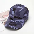 Berretto da baseball mimetico blu viola casual unisex cappello da sole regolabile streetwear - Regolabile / Grigio Scuro e Bianco