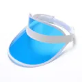 Klarer blauer PVC Sonnenblenden Hut mit weißem elastischen Band für perfekten Sommer UV Schutz. - Blau