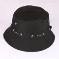Cappello da pescatore classico in nero di cotone per protezione solare, cappello unisex casual. - Regolabile / Nero