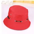 Cappello da pesca in cotone rosso per protezione solare estiva, variante unisex casual. - Regolabile / Rosso