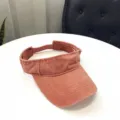 Cappello da sole superiore vuoto in denim lavato da donna protezione UV estiva visiera - Adulto 54-58cm / Arancione