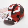 Stiloso cappellino da baseball mimetico rosso e bianco per uomo e donna, cappello parasole morbido. - Regolabile / Mimetico Amaranto