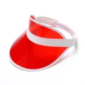 Cappello da sole trasparente in PVC visiera vuota estate protezione UV per donna e uomo. - Rosso