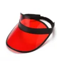Cappello visiera parasole in PVC trasparente estate top vuoto anti UV rosso elegante - Borgogna