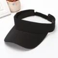 Black cotton empty top sun visor hat for women summer outdoor sports sun protection cap - Black