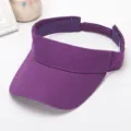 Women's purple cotton empty top sun hat summer outdoor breathable sports visor cap stylish. - Purple