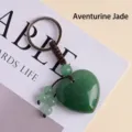 Natuurlijke Groene Aventurijn Hart Sleutelhanger Kristal Tas Bedel Hanger Cadeau Ideaal - 3cm Hart Aventurijn / Grootte Ca. 3cm