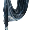 Chic printed wide scarf for women, fashionable dark blue rayon sun protection shawl hijab. - YW623-01