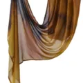 Rayon printed long scarf in brown and black abstract style, versatile fashion sun shawl. - YW634-01