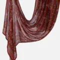 Rayon printed long scarf for women, ethnic style wide border shawl, versatile sun protection. - YW645-01