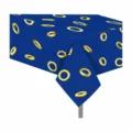 Einweg blaue Tischdecke mit goldenen Ringen, 130x220cm wasserdichte Tischabdeckung für Geburtstag. - 130x220cm