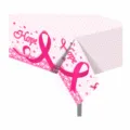 Nappe jetable en PE motif ruban rose sensibilisation cancer du sein, fête 130x220cm détail. - 130x220cm