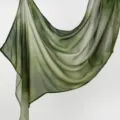 Écharpe longue en rayonne imprimée dégradé vert, châle souple ethnique mode large accessoire. - YW459-01