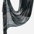 Écharpe longue dégradée en rayonne châle, bleu foncé bicolore polyvalent mode femme foulard - Bleu Marine & Gris