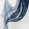 Blue gradient women printed long scarf stylish lightweight fashion casual versatile shawl - YW470-01