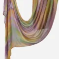 Farbverlauf Viskose Langschal, Regenbogen weicher Damenschal, elegante drapierte Malaienschal. - Lila Orange & Grün