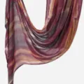 Stylischer langer Damen Baumwoll Schal mit Farbverlauf weiches vielseitiges Tuch Neu - Burgund & Grau