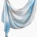 Blue watercolor rayon printed long scarf for women fashion casual versatile stylish shawl. - YW489-01