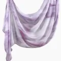 Purple rayon printed long scarf, women's fashion casual versatile draped shawl wrap. - YW491-01