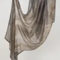 Elegant abstract printed long scarf with soft fabric texture and graceful drape effect. - Smoke Marble
