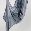 Blue printed rayon long scarf for women, stylish abstract design soft fashion headscarf. - Blue Grey Abstract