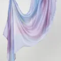 Gradient printed cotton viscose long scarf women fashion hijab soft headscarf daily - Blue And Purple Gradient