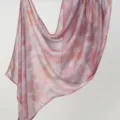 Women's pink tie-dye rayon long scarf, versatile soft ethnic headscarf and daily shawl. - Pink Purple Gradient