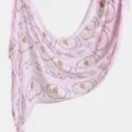 Pink sheep printed modal long scarf, soft comfortable hijab and fashion shawl for women. - Little Lamb & Bow