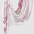 Floral print rayon long scarf for women, lightweight pink hijab and fashion head wrap. - Pink Watercolor Rose