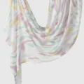 Women printed long scarf elegant pastel brush strokes hijab breathable lightweight fashion accessory - Abstract Ink Splash
