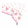 Pink ballerina bow disposable PE tablecloth 130x220cm, perfect for birthday party decoration. - 130*220cm / Pink